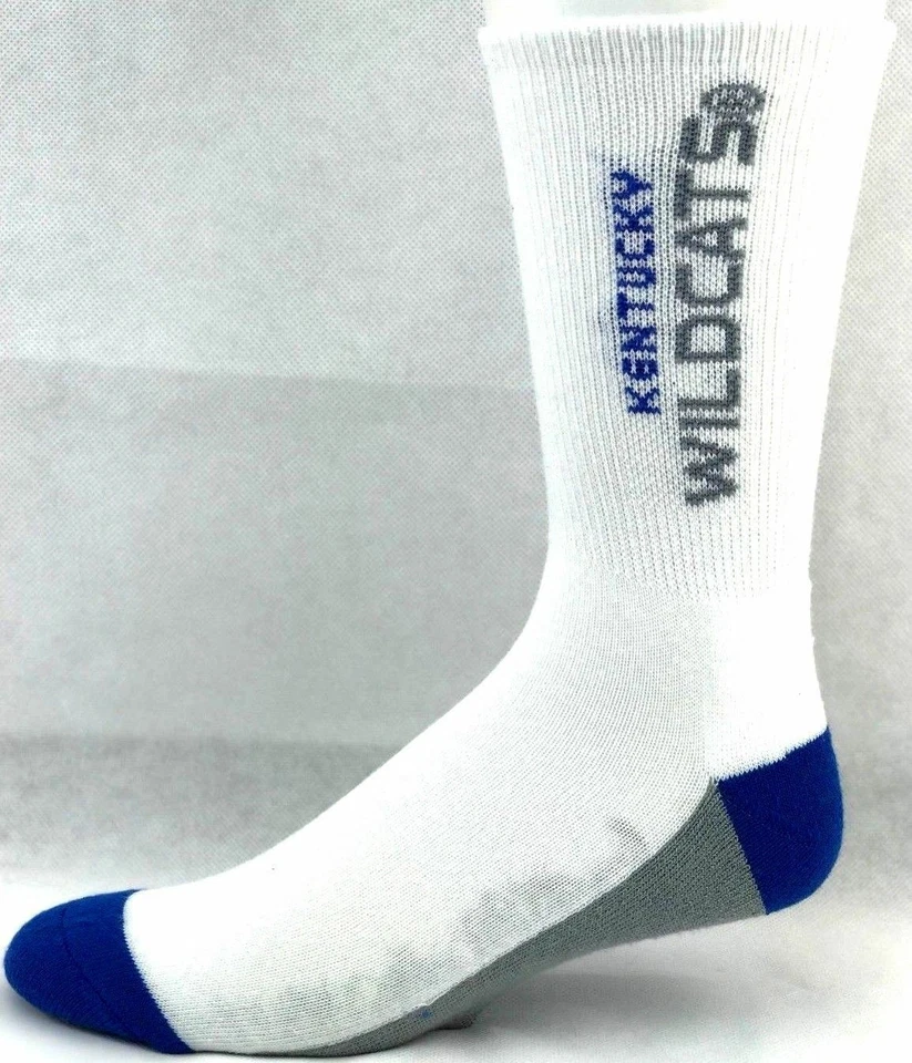 Kentucky Wildcats White with Gray Bottom Blue Heel & Toe Deuce Crew Socks - Image 1 of 1
