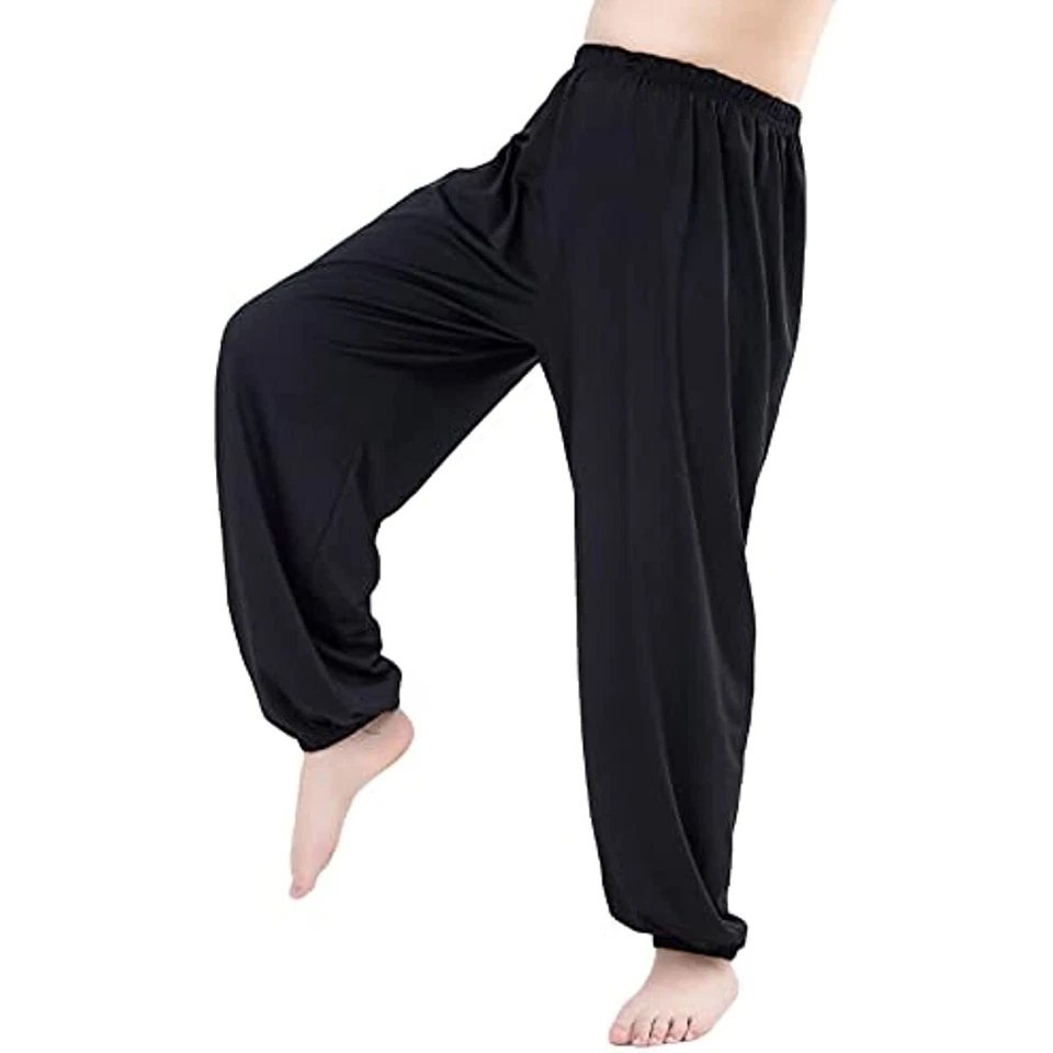 Kid Boys Girls Kung Fu Harem Pants Elastic Waist Taichi Martial Arts Trousers - Image 1 of 4