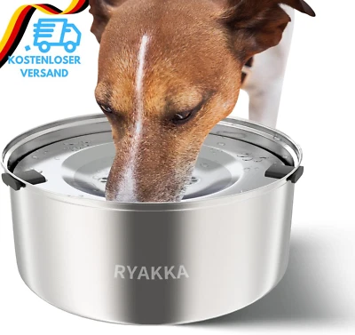 RYAKKA Wassernapf Für Hunde Ohne Sabbern 3L Trinknapf Für Reisen Edelstahl | ant - Bild 1 von 4