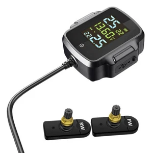 Motorcycle TPMS Wireless Motorbike Tire Tyre Pressure Monitoring Alarm System - Picture 1 of 13