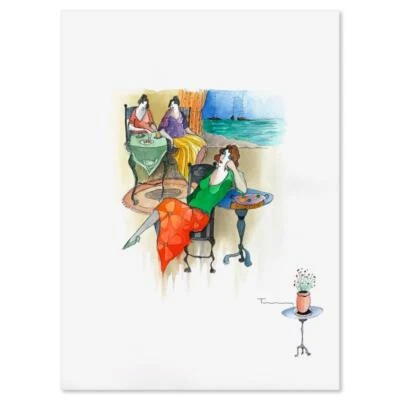 Pintura acuarela original firmada a mano Itzchak Tarkay (1935-2012) medios mixtos Foto 1 de 3