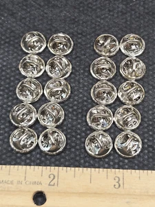 20pcs Butterfly Clutch Pin Back For Tie Tack Lapel Pin - Silver Tone Replacement - Picture 1 of 3