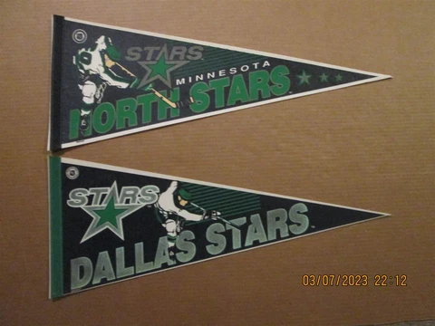 NHL Minnesota North Stars Dallas Stars Vintage Player Shooter Team Logo Pennants Cover