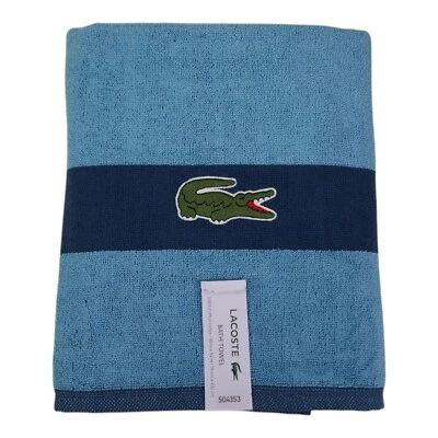 Toalla de baño Lacoste 30"X52" azul verdoso/verde 100 % algodón pelusa baja altamente absorbente Foto 1 de 4