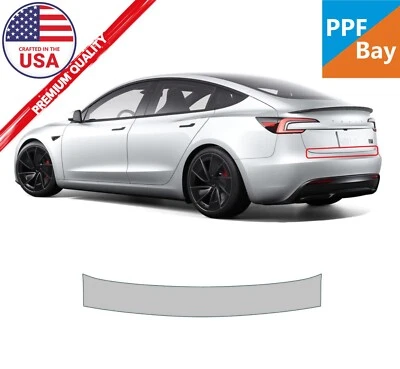 适用于特斯拉 Model 3 2024 - 2025 后保险杠甲板油漆保护膜 预切 PPF — 第 1/4 张图片
