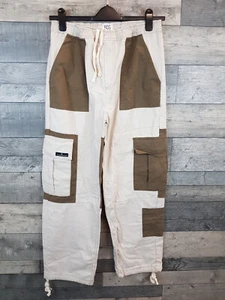 Urban Outfitters BDG Cargo Utility Trousers Pants W32 L32 Ecru Patchwork BN