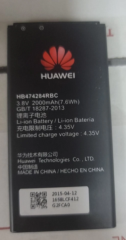 Batería de repuesto original para Huawei Ascend Y5 Y550 Y625 Y635 Y538 HB474284RBC Foto 1 de 3