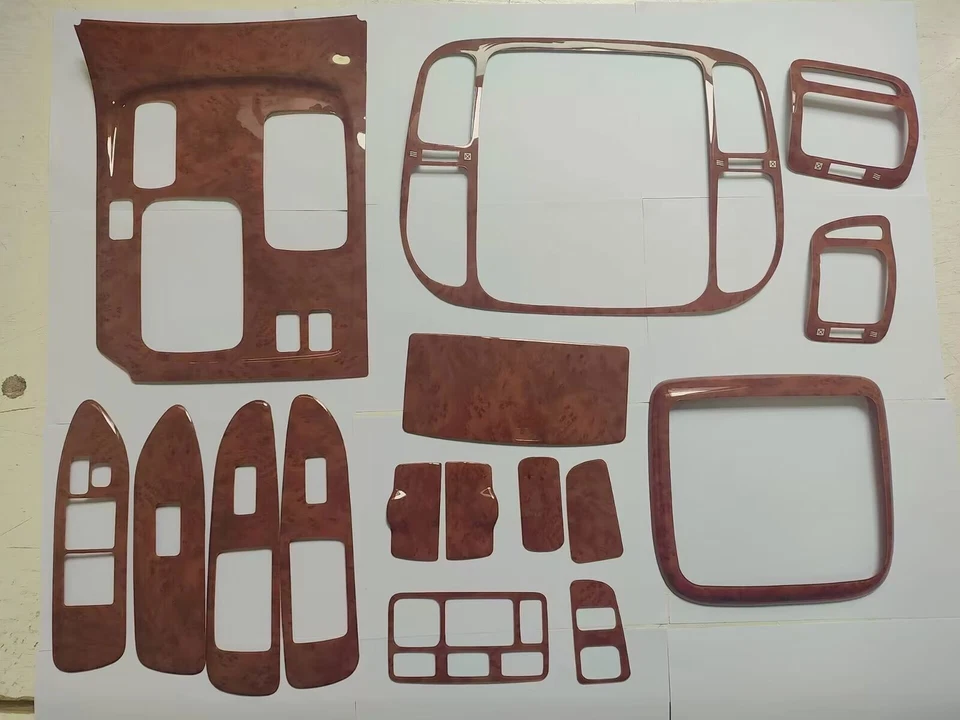 For Toyota Land Cruiser 98-02 Wood Grain Full Set interior Decor Trim Decal Kit - Image 1 of 4