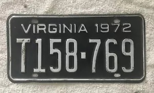 GUTES SOLIDES ORIGINAL VIRGINIA NUMMERNSCHILD VON 1972 SIEHE MEINE ANDEREN SCHILDER - Bild 1 von 2