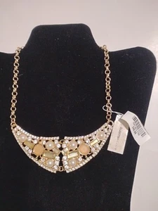 Charter Club Gold Rose Bib Necklace - Picture 1 of 4