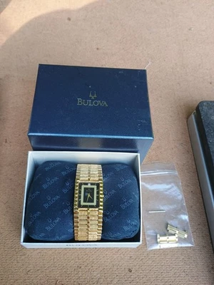 RARO COMO NUEVO 2002 Y2K Reloj Bulova 92M51 Vintage con Diamante EN CAJA + ESLABONES Foto 1 de 4