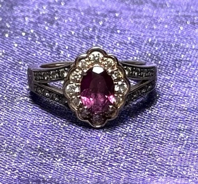 Anillo Le Vian de diamantes granate rodolita de oro rosa de 14 k Foto 1 de 4