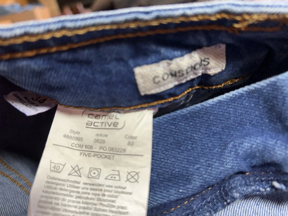 Jeans para hombre Camel Active 34x28 #488995 calce recto cinco bolsillos azul denim nuevos con etiquetas Foto 1 de 4