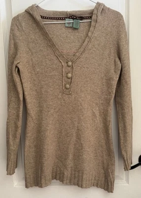 Anthro HWR W Sz.S v-образным вырезом хлопок/шерсть/кашемир смесь Henley толстовка свитер уютный - Изображение 1 из 4