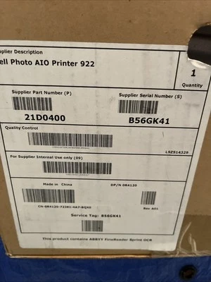 NEW OPEN BOX DELL Photo 922 Inkjet All-In-One AIO Copy Scan Fax Print - Image 1 of 4