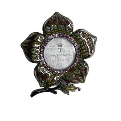 Marco de fotos de flores Twos Company NUEVO adornado Jeweltone 2x2 IN artístico Foto 1 de 4