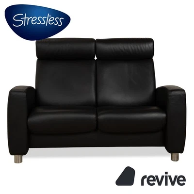 Stressless Arion Leder Zweisitzer Schwarz manuelle Funktion Sofa Couch - Bild 1 von 4