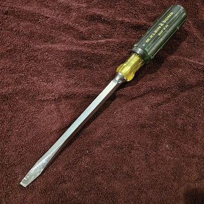 Klein 600-8 Slotted Screwdriver: 3/8" Width, 13-5/16" OAL, 8" Blade Length - Image 1 of 4