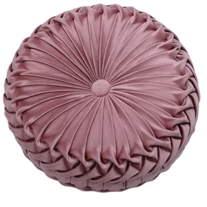 Almohada Redonda de Terciopelo, Almohada Decorativa para Sofá Cama Dormitorio (38 cm, Rosa Oscuro) - Imagen 1 de 6