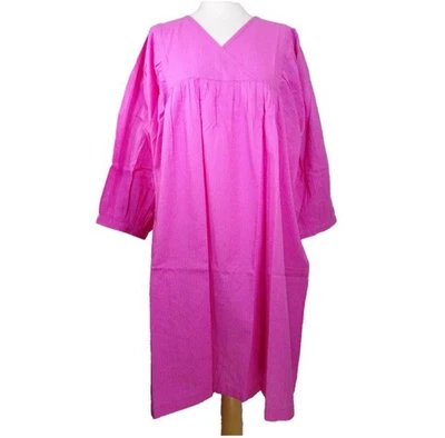 Gudrun Sjoden Hilda Tunic Dress Size L 16-18-20 Pink Artists Smock Top: 54" Bust - Image 1 of 4