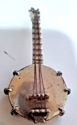 1 chitarra o bengio in argento 800 con corde g. 16,5. - Immagine 1 di 3