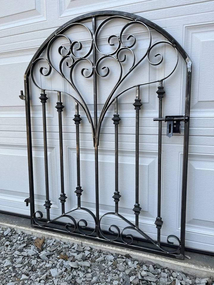 French Country Iron Scroll Garden Gate - Image 1 of 2