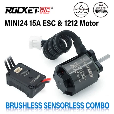 ROCKET-RC GECKO Brushless Sensorless MINI24 ESC 1212 Motor For 1/18 1/24 Crawler - Image 1 of 4