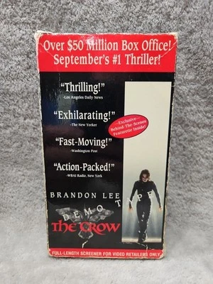 The Crow DEMO TAPE VHS 1994 Full Length Screener Video For Retailers  Miramax - Image 1 of 4