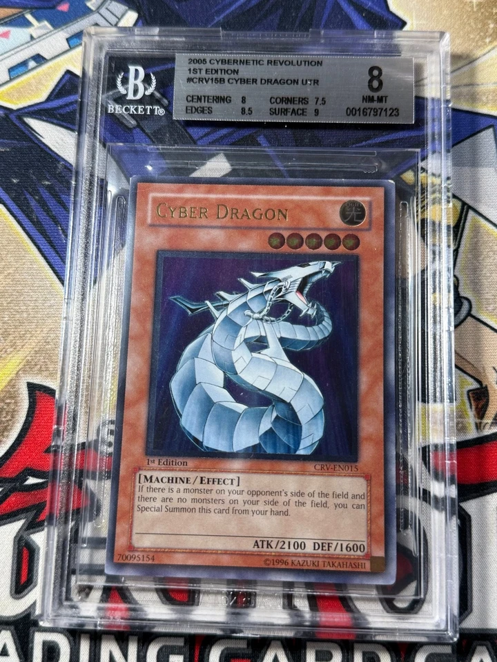 Yugioh BGS 8 Cyber Dragon CRV-EN015 1st Edition Ultimate Rare - Image 1 of 4