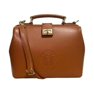 Bolso de hombro Starbucks 2024 My Customize Journey solo cuero marrón caramelo - Imagen 1 de 2