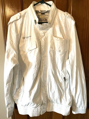 American Rag куртка cie винтажный, мужской XL складной капюшон белый Bomber стиль EUC - Изображение 1 из 4