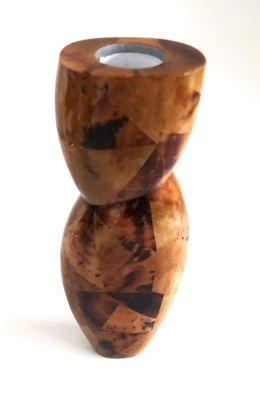 R&Y Augousti Paris Holz Bambus Intarsien Vase - Bild 1 von 3