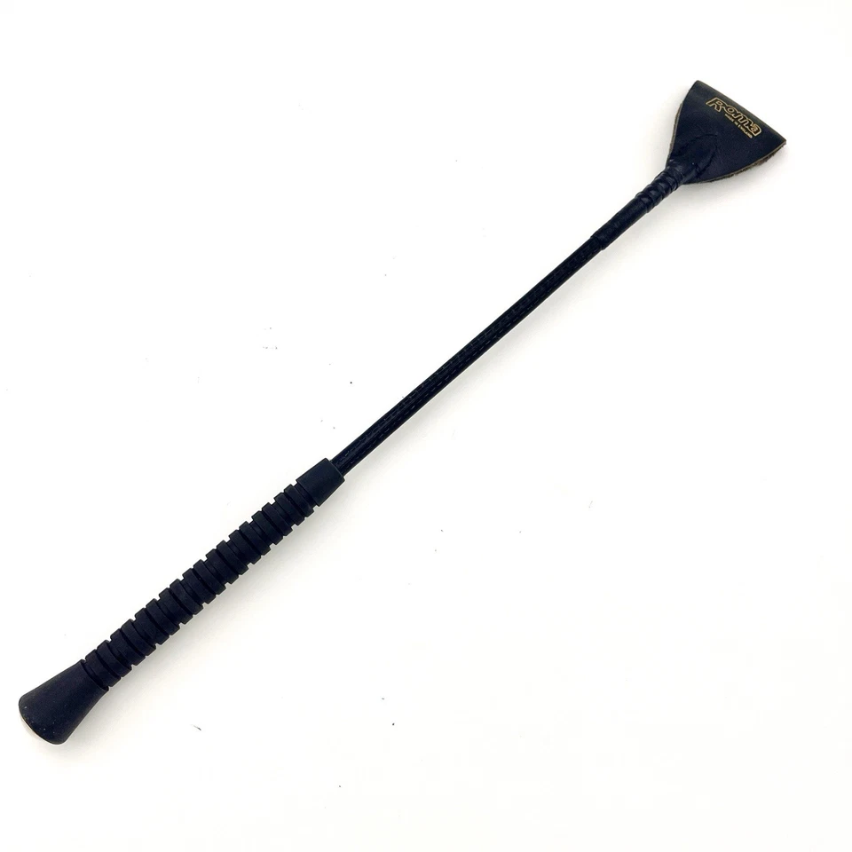 Riding Crop !8" Leather Tip Rubber Grip Roma of England Jump Equestrian - Image 1 of 4
