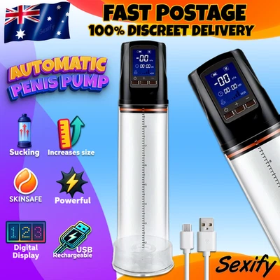 Electric Automatic Penis Enlargement Pump Rechargeable Enlarger Cock Extender - image 1 of 4