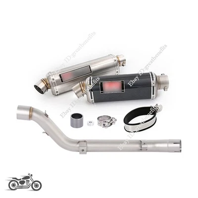 For Suzuki DRZ 400S 400SM 400E 2020-2024 Exhaust Tip Mid Link Pipe 51mm Muffler - Image 1 of 4