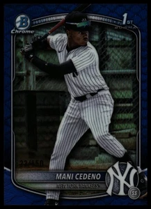 2025 Bowman Chrome #BCP-199 Mani Cedeno Prospects Reptilian Blue /150 - Picture 1 of 2