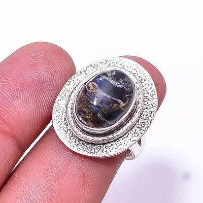 Pietersite - Anillo de plata de ley 925 hecho a mano de diseñador Namibea s.7 Sku27 Foto 1 de 4