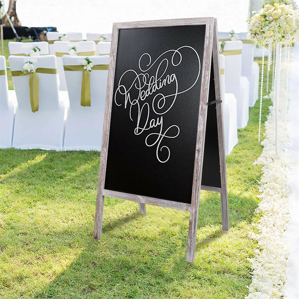 Heavy Duty Outdoor A Frame Sandwich Board Sidewalk Chalkboard Memo Sign Magnetic - Image 1 of 4