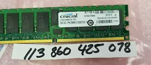 2GB 1RX4 PC2-5300R DDR2-667MHz ECC-REG CL5 240PIN SINGLE RANK 256X4 RDIMM - Picture 1 of 1
