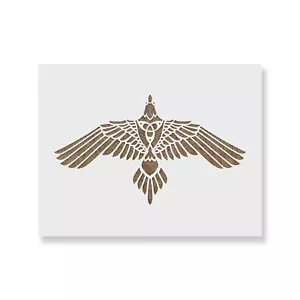 Stencil Tribal Raven - Stencil Mylar durevoli e riutilizzabili - Foto 1 di 5