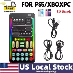 Voice Changer Set Portable Multifunction Mini Sound Card For PS5/XboxPC NEW/US - Picture 1 of 23