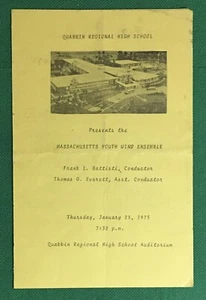 Quabbin Regional High School - Massachusetts Youth Wind Ensemble Program 1975 - Picture 1 of 4