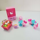 Hello Kitty Dollhouse Furniture Toys Table and Chairs Fridge Play Food