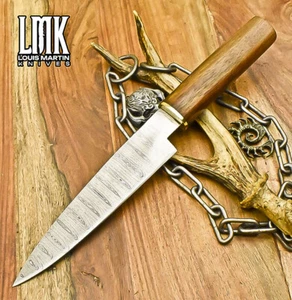 LMK Custom Chef Knife Twist Damascus Walnut Wood Outdoor Outdoor Gift - Picture 1 of 8