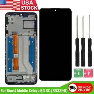 USA Full LCD Display Touch Screen Digitizer Frame For Boost Mobile Celero 5G SC - Picture 1 of 6