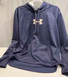 Under Armour Hoodie, Youth XL, Navy Blue with light pink camo hood and emblem - Picture 1 of 5