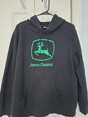 Sudadera con capucha John Deere con logotipo de ciervo negro para mujer 2X (funciona pequeña) unisex Foto 1 de 4