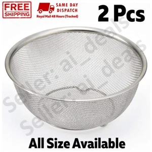 2 x Mesh Sieve Basket Taller Stainless Steel Baim Kitchen Food Strainer 5588 - Picture 1 of 1