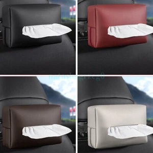 AU Car Tissue Holder Box Cover Towel For Sun Visor Napkin Backseat Case Srotage - Picture 1 of 19