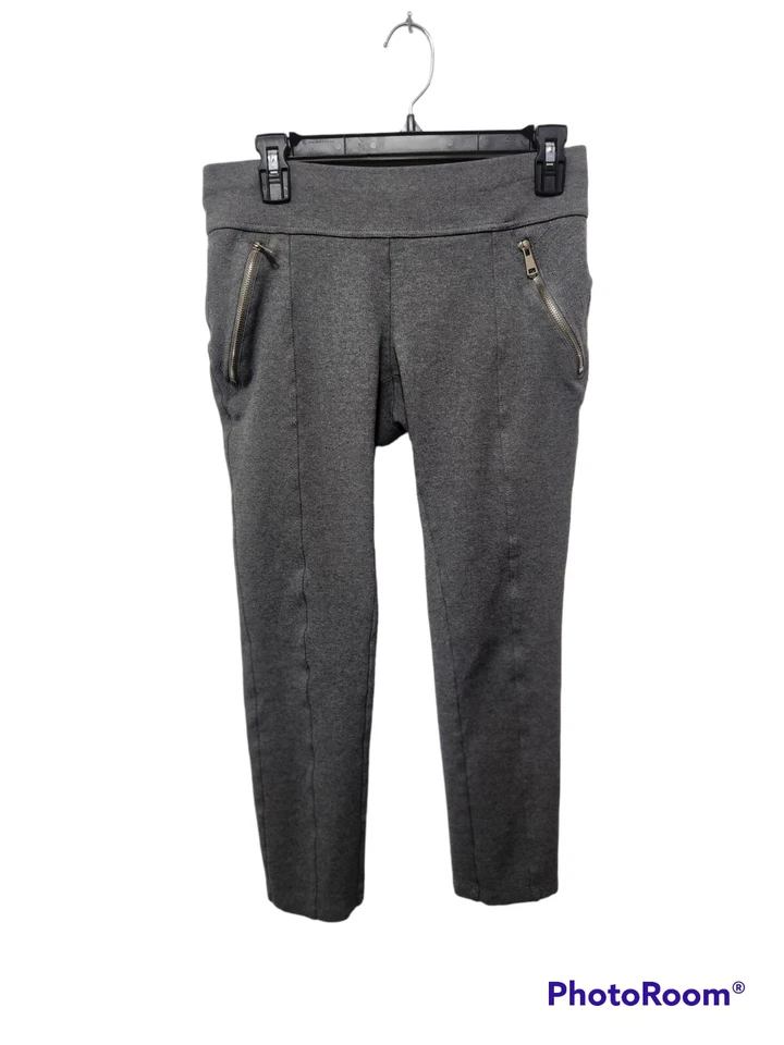 Ci Sono Women Pull up Gray Pants Leggings stretch skinny zippers Size Large  - Image 1 of 4